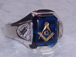 Silver Gents Masonic Ring